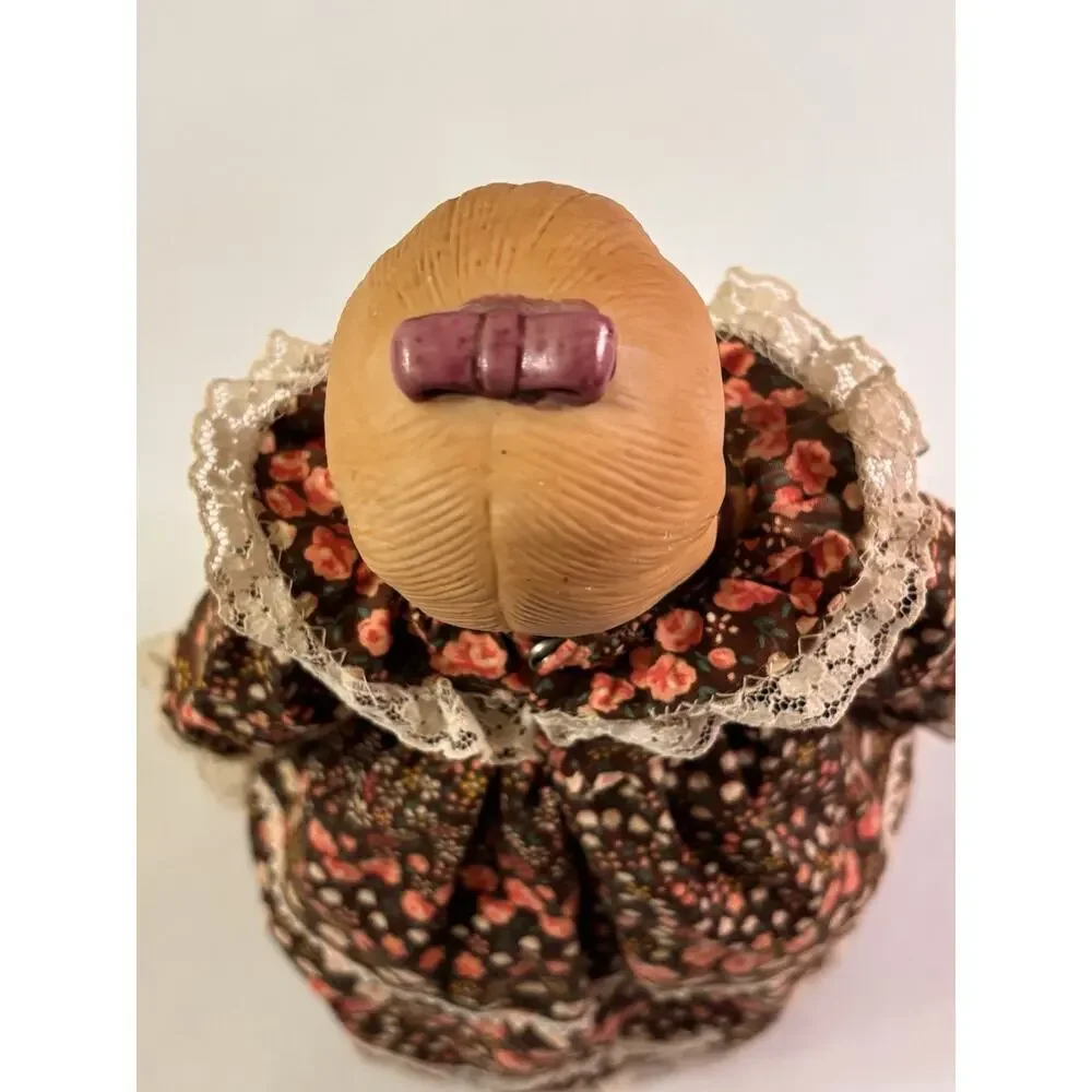 Vintage Shackman Doll Bisque Head, Hands, Feet, Cloth Body Floral Dress Prairie